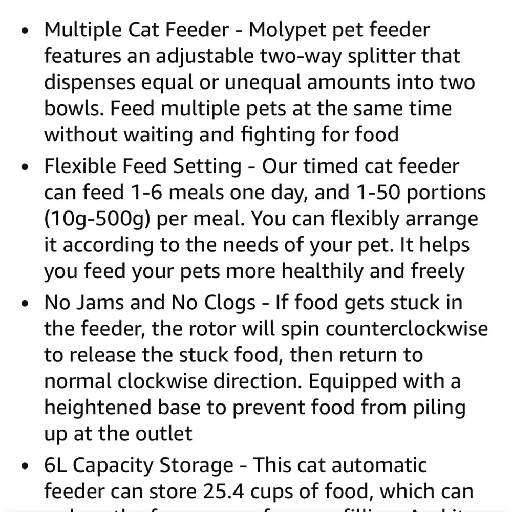 Black Automatic Pet Feeder